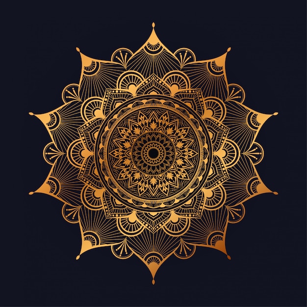 Vector luxury mandala art with golden arabesque background arabic islamic east style