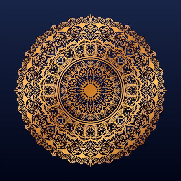 Luxury mandala art with golden arabesque