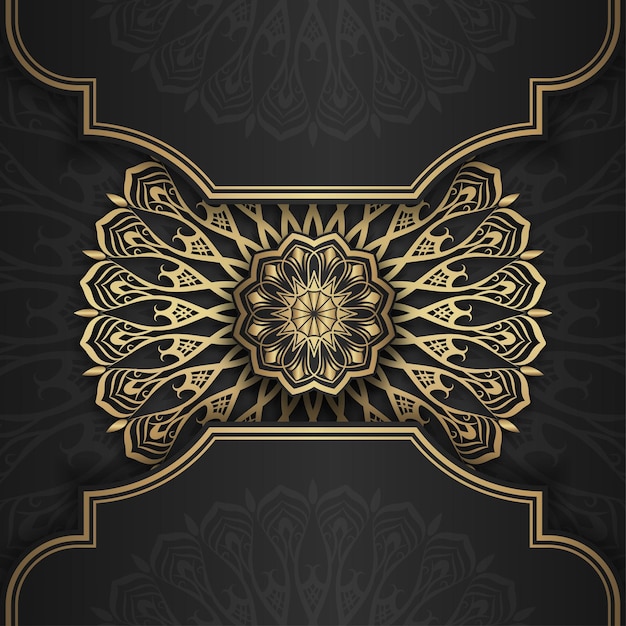 Luxury mandala background black and gold