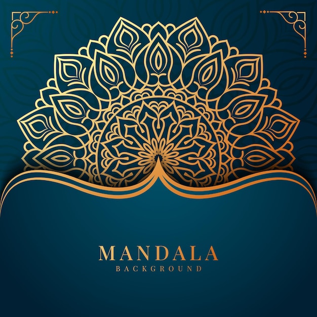 Luxury mandala background design in gold color