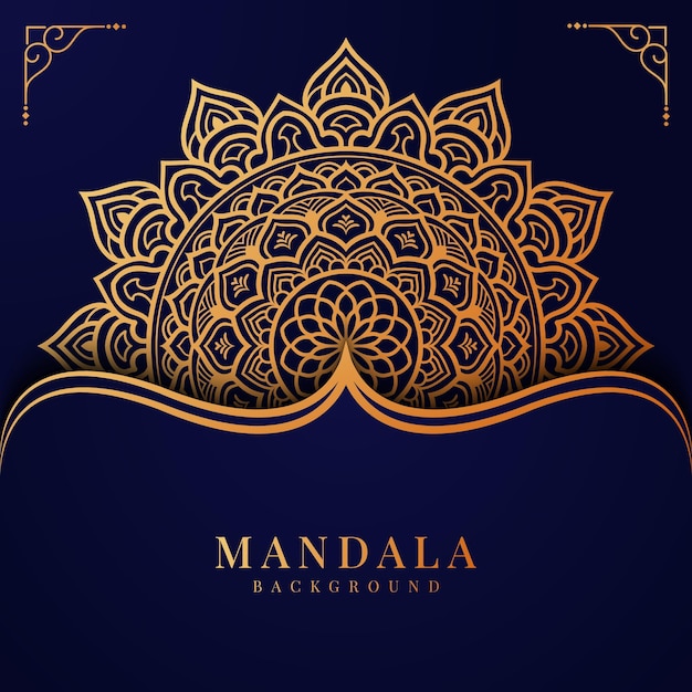 Luxury mandala background design in gold color