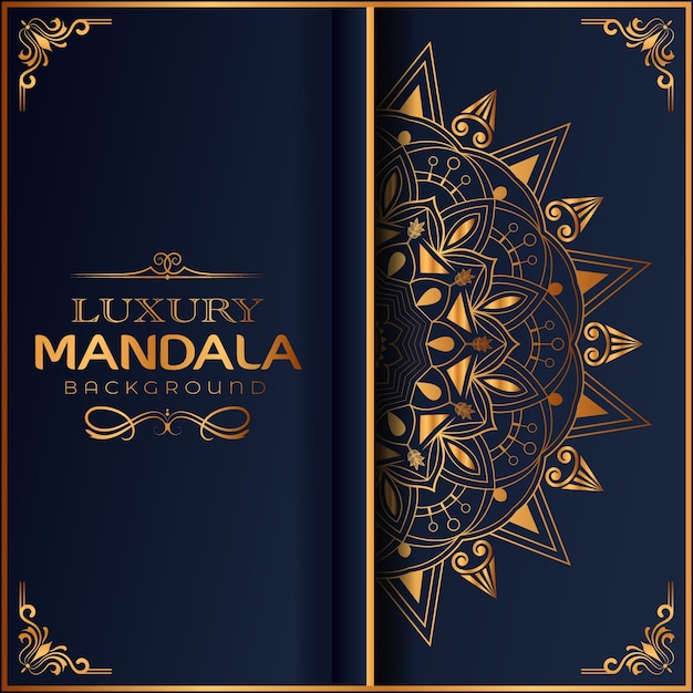 Luxury mandala Background design with ornament in gold color Vector