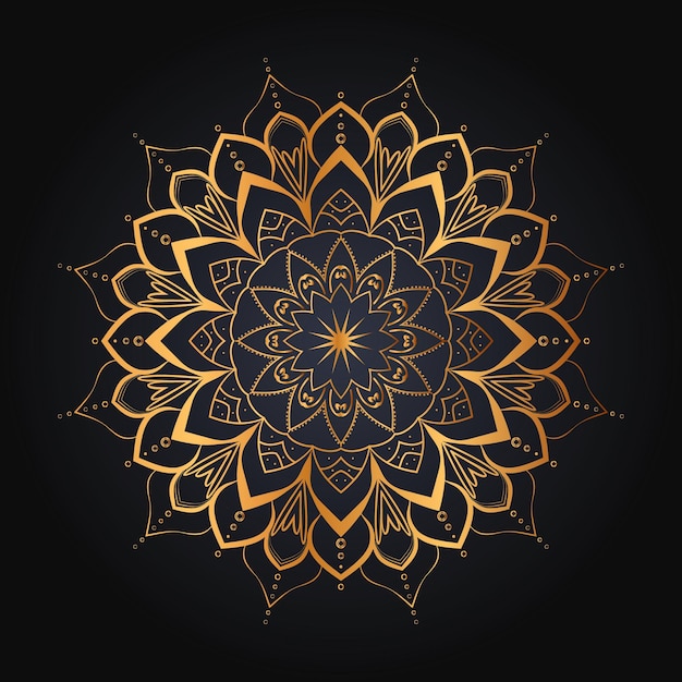 Luxury mandala background  golden vector