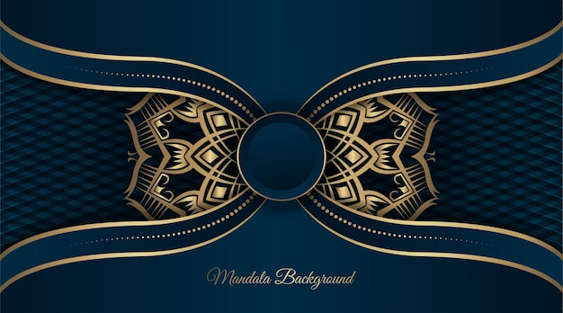 Luxury mandala background turquoise and gold