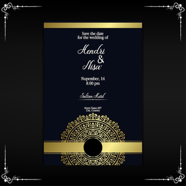 Luxury mandala background for wedding invitation