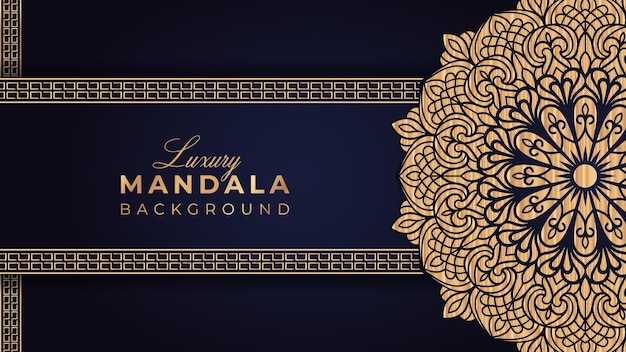 Luxury mandala background with arabesque style in gold color