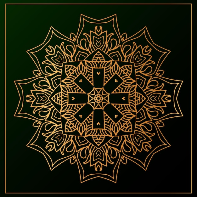 Luxury mandala background with Black golden