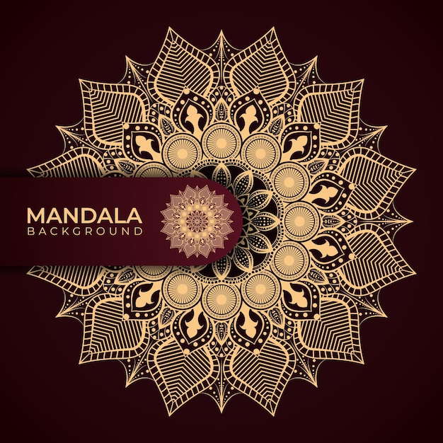 Luxury mandala background with gold color