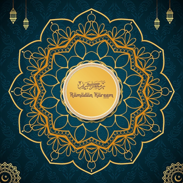 Luxury mandala background with golden arabesque decoration arabic islamic east style