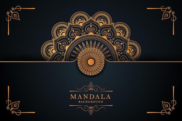 Luxury mandala background with golden arabesque pattern arabic islamic east style vector