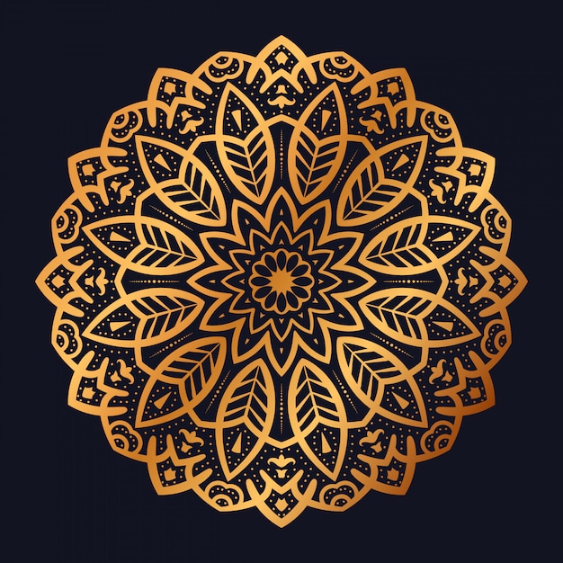 Luxury mandala background with golden arabesque pattern arabic islamic east style