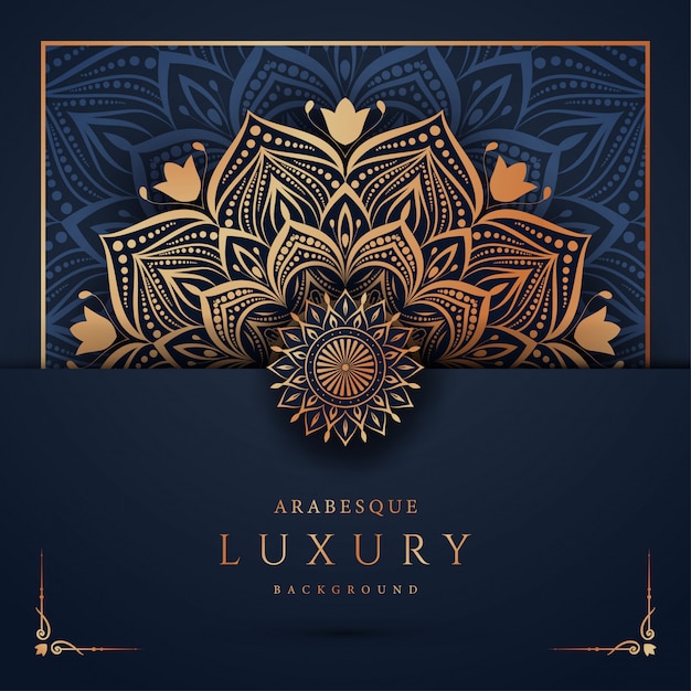 Luxury mandala background with golden arabesque pattern arabic islamic east style