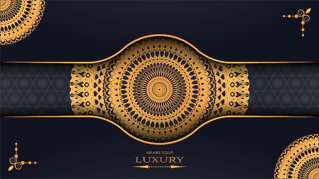 Luxury mandala background with golden arabesque pattern arabic islamic east style