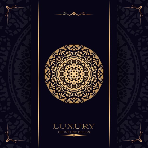 Luxury mandala background with golden arabesque pattern arabic islamic east style