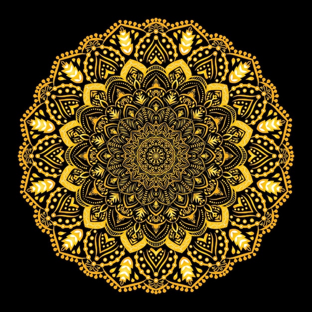 Luxury mandala background with golden arabesque pattern design vector