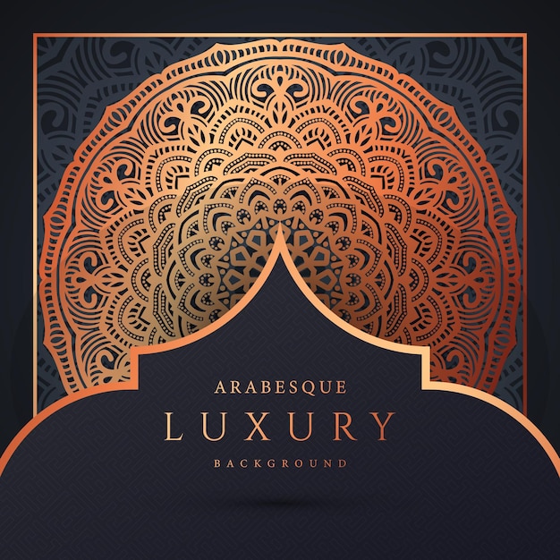 Luxury mandala background with golden arabesque pattern vector Premium Vector