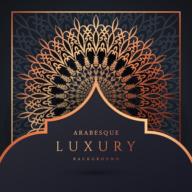 Luxury mandala background with golden arabesque pattern vector Premium Vector