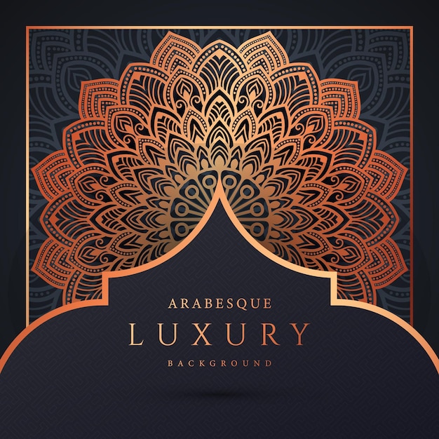 Luxury mandala background with golden arabesque pattern vector Premium Vector