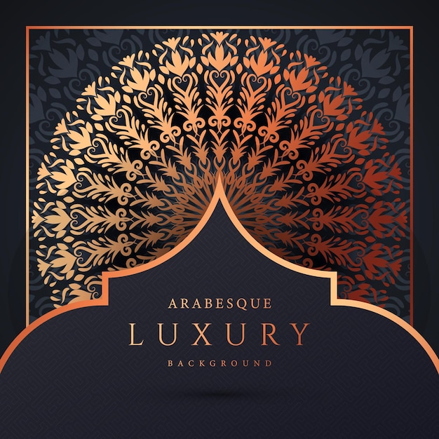 Luxury mandala background with golden arabesque pattern Vector