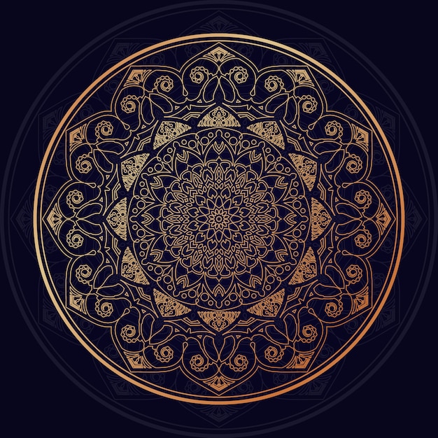 Luxury mandala background with golden arabesque pattern