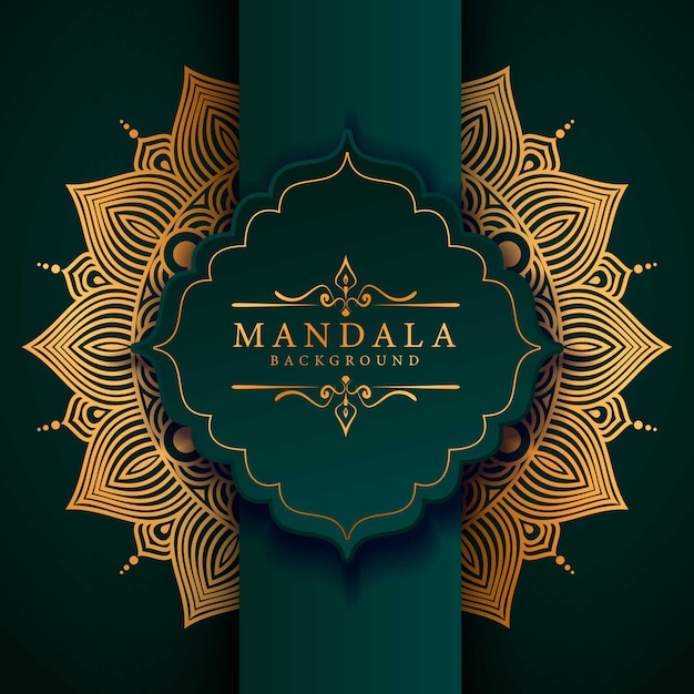 Luxury mandala background with golden arabesque pattern