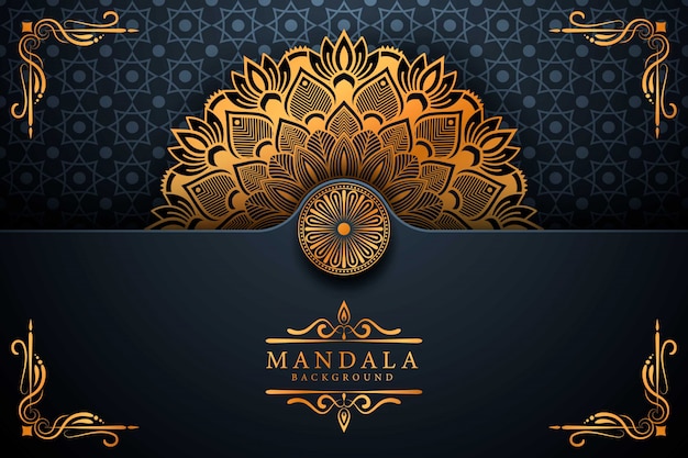 Luxury mandala background with golden arabesque pattern