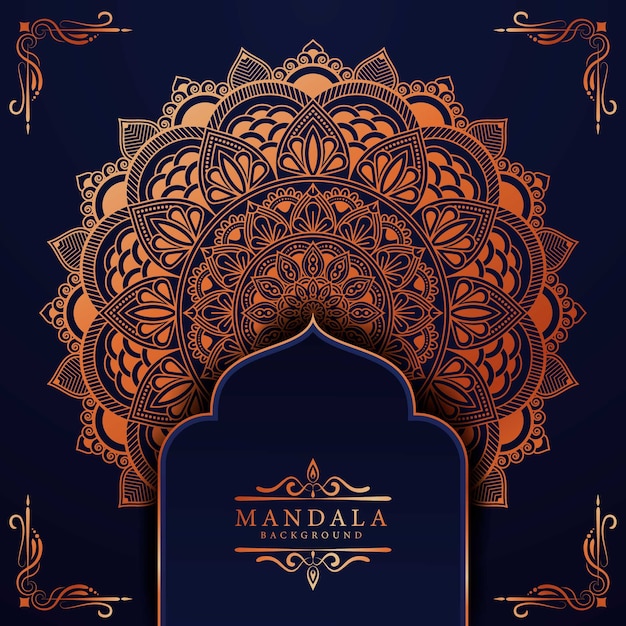 Luxury mandala background with golden arabesque pattern