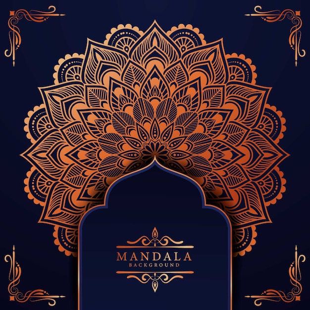 Luxury mandala background with golden arabesque pattern