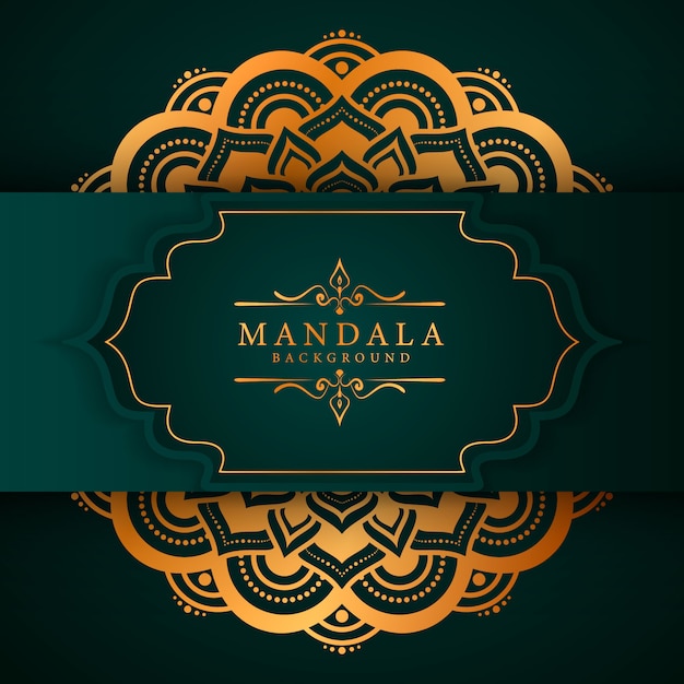 Luxury mandala background with golden arabesque pattern