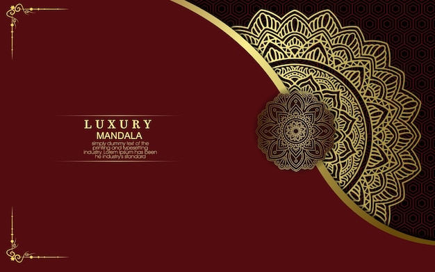 Luxury mandala background with golden arabesque pattern