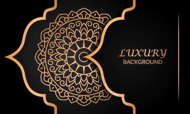 Luxury mandala background with golden arabesque pattern