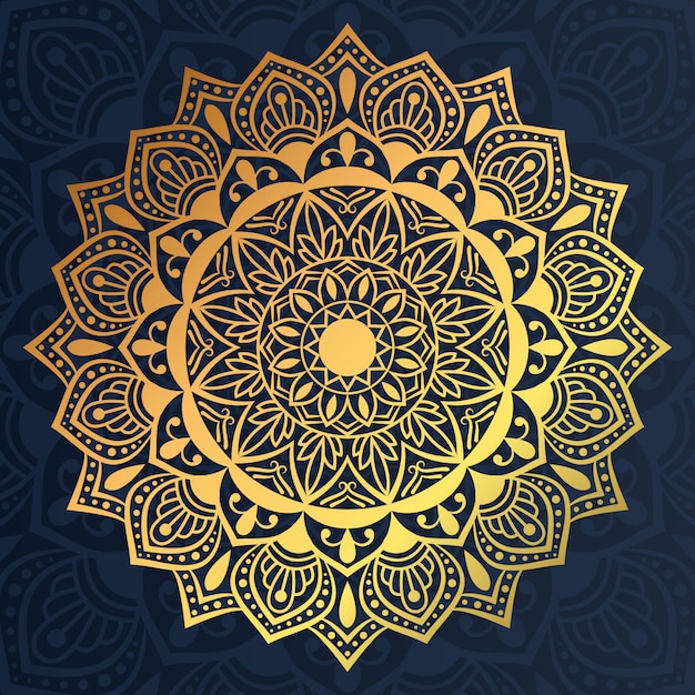 Luxury mandala  background with golden arabesque style Premium 