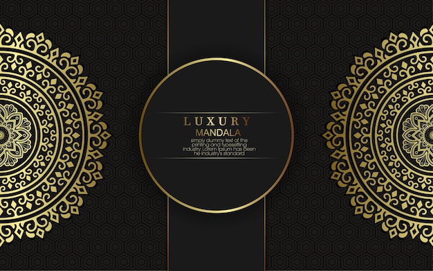 Luxury mandala background with golden arabesque