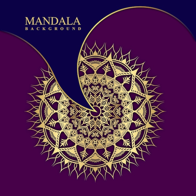 Luxury mandala background with golden color Premium Vector