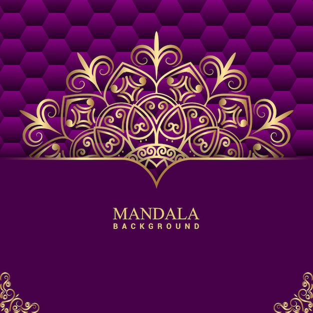 Luxury mandala background with golden color Premium Vector