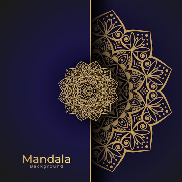 Luxury mandala background with golden color