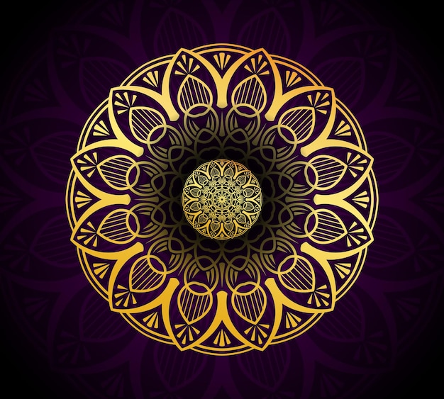 Luxury mandala background with golden color