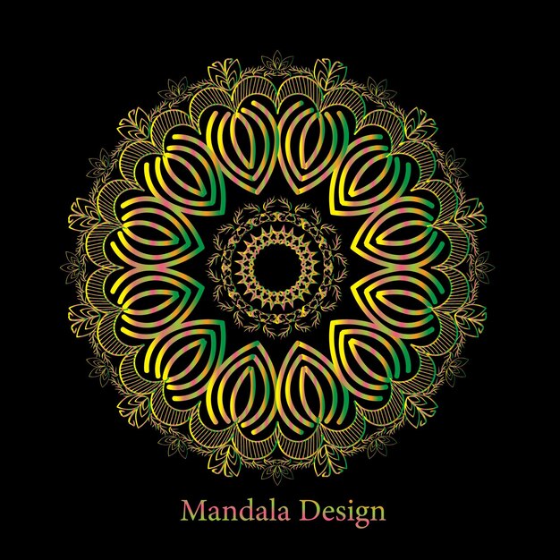 Vector luxury mandala background with golden colourful template .