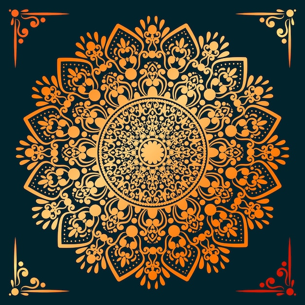 Luxury mandala background with golden decoration