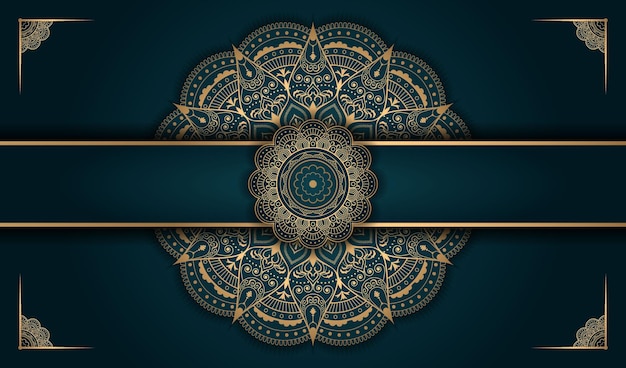 Luxury mandala background with golden decorations in vector style