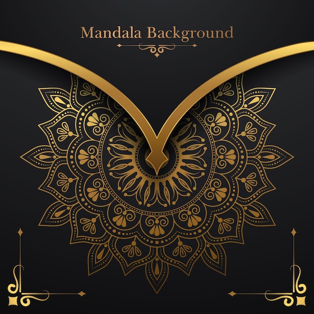 Luxury mandala background with golden floral pattern