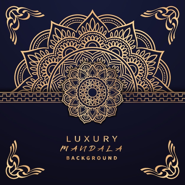 Luxury mandala background with ornamental arabesque style design template premium vector