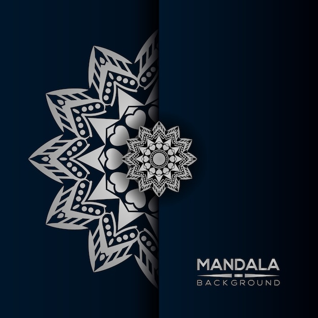 Luxury mandala background with silver style