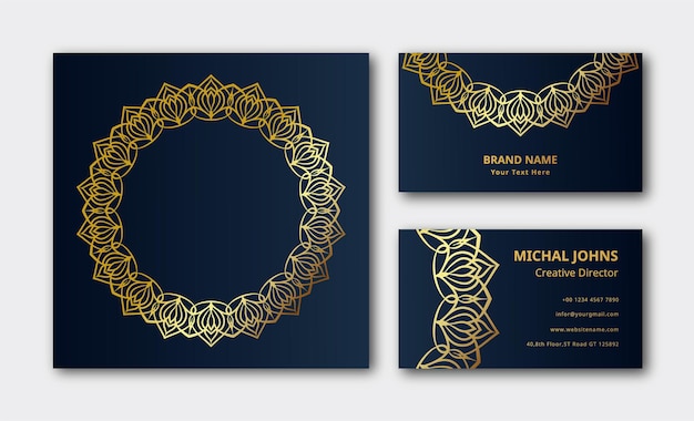 Luxury Mandala business card Design background