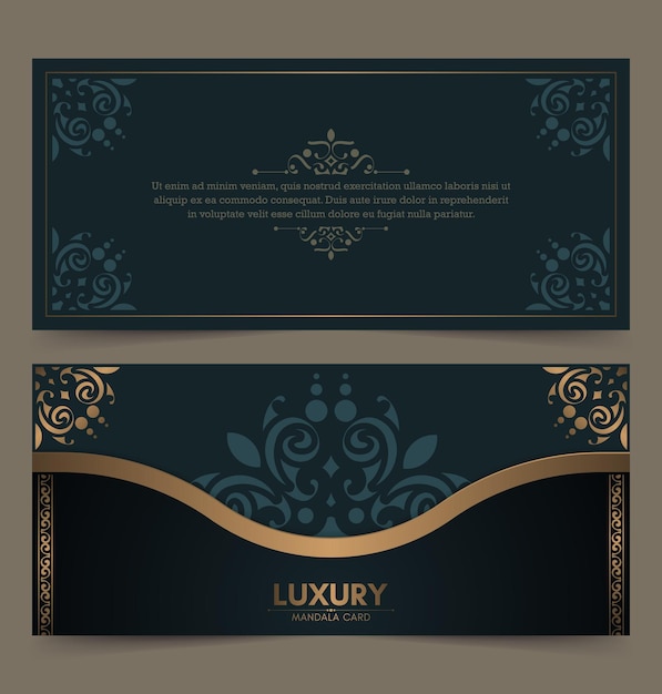 Luxury mandala decorative card in gold color