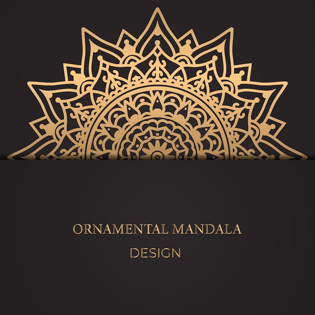 Luxury mandala design background in gold color