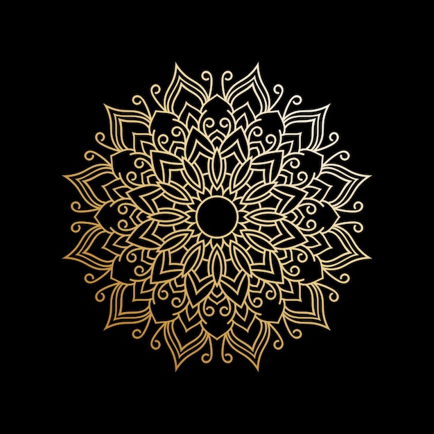 Luxury mandala design background in gold color