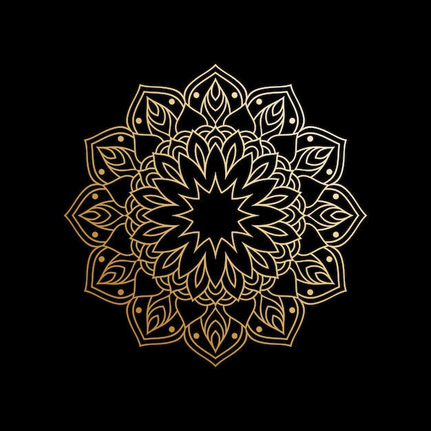 Luxury mandala design background in gold color