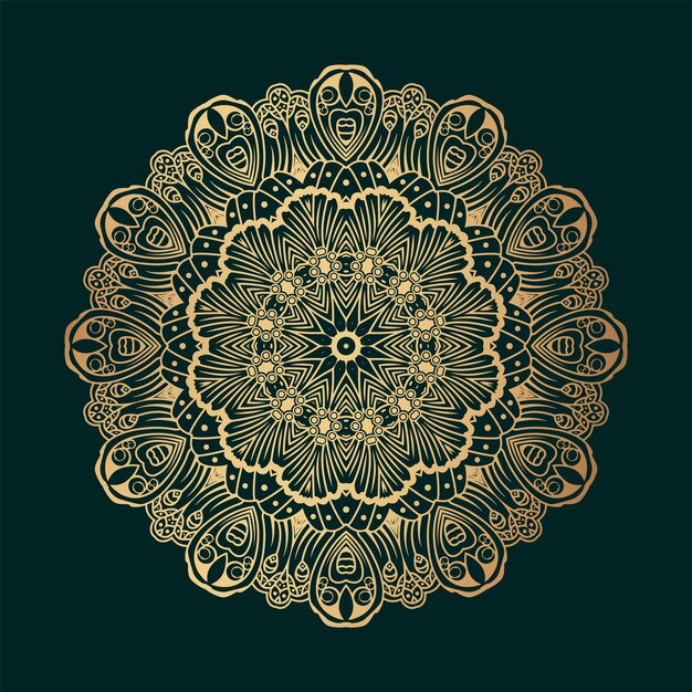 Luxury mandala design background in golden color