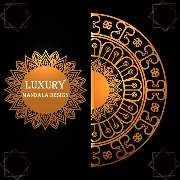 Luxury Mandala Design Black Background